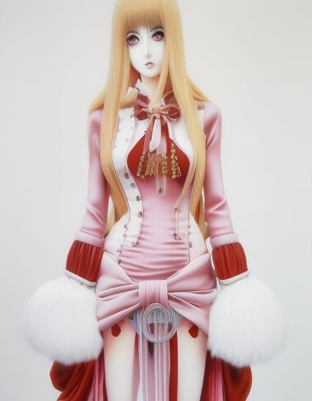 Realistic Woman with Golden Backlight in Anime Style