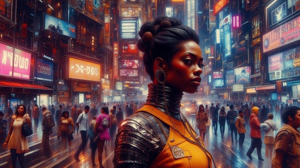 Futuristic Metropolis Concept Art Portrait