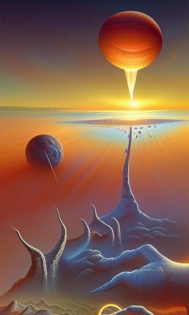 Surreal Sci-Fi Landscape of Hope: Maximalist Expressionism