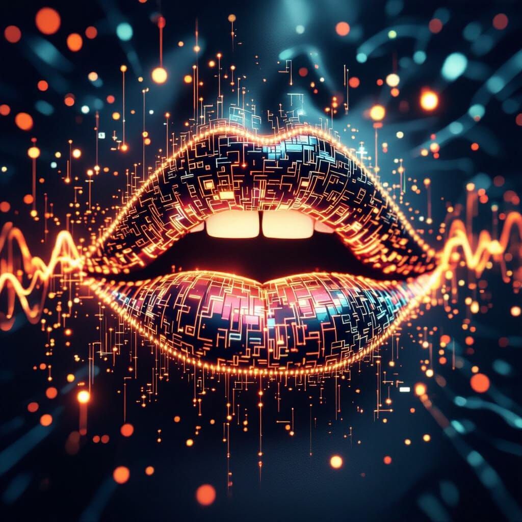 Surreal Lips of Radiant Sound Waves in 8K