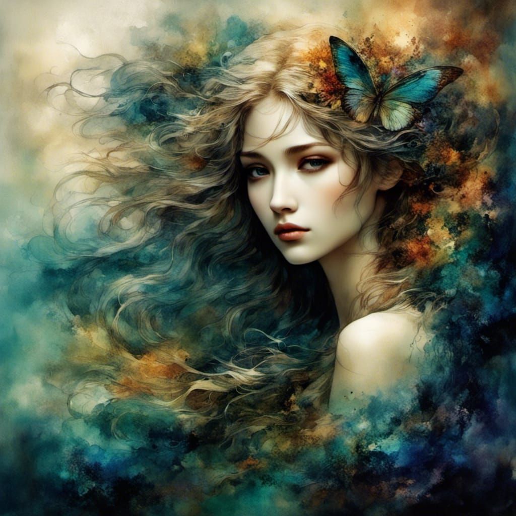 Dreamlike Mother in Airbrush Australian Tonalism Style