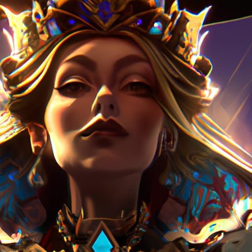 Detailed Portrait of a Queen in Dramatic Lighting