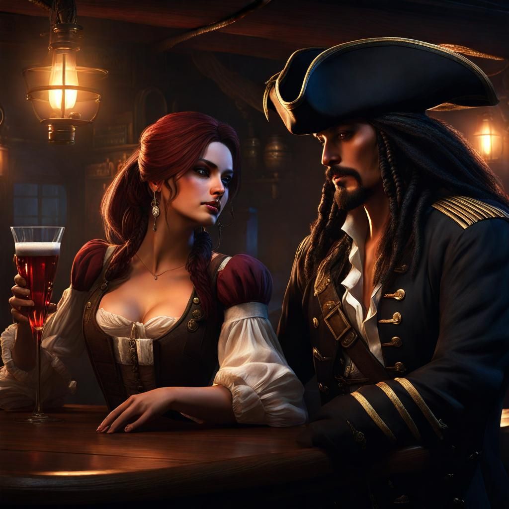 Romantic Pirate Captain: A Cinematic Bar Encounter