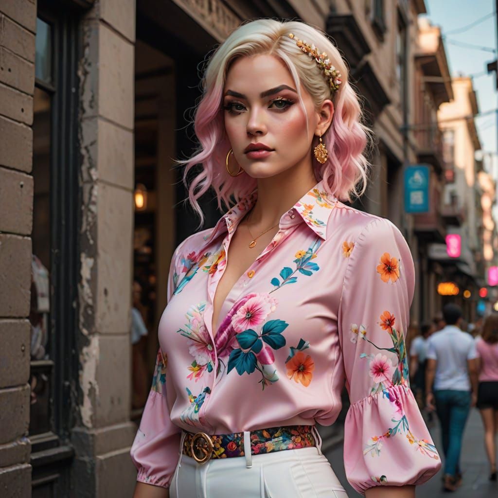 Beautiful Androgynous Drag Queen in a Matte Painting