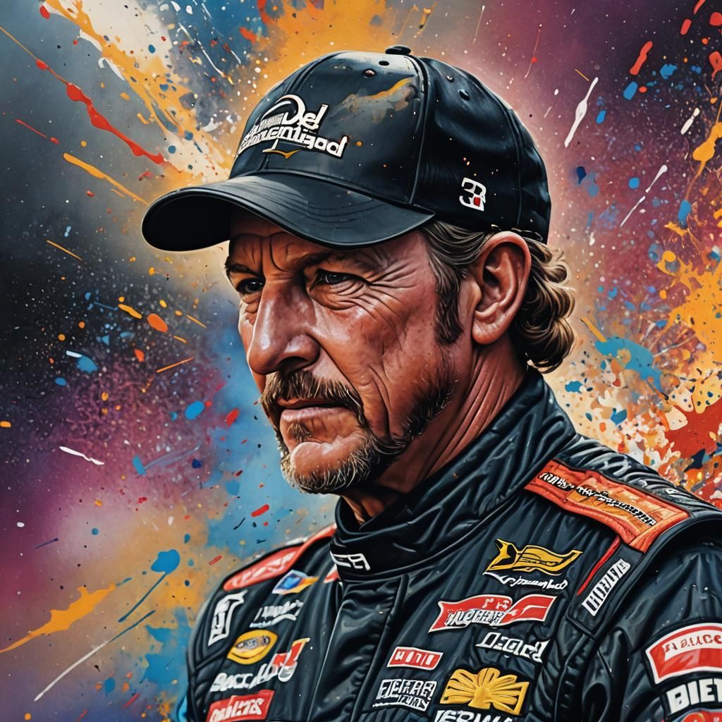 Hyperrealistic Portrait of Dale Earnhardt Sr.