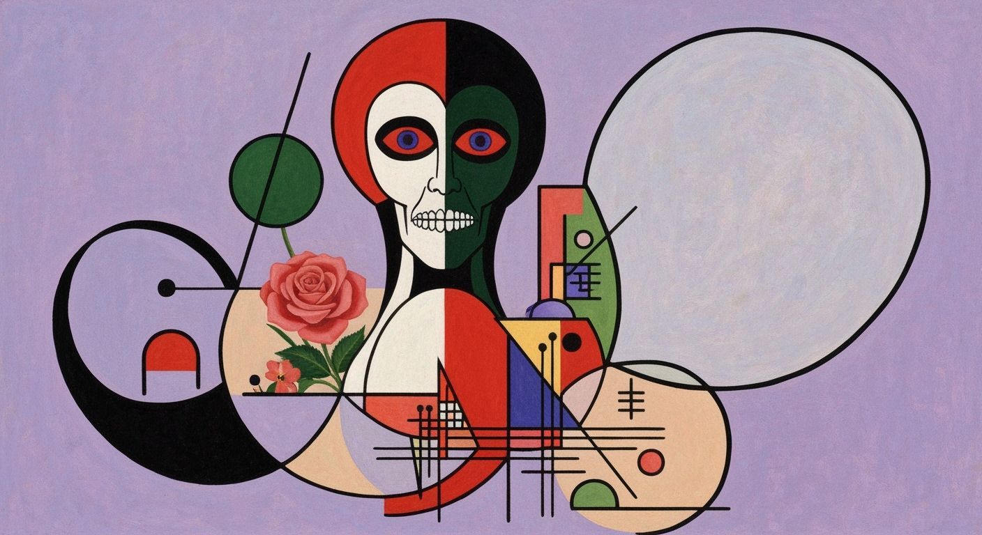 Geometric Abstract Art in Bauhaus Style