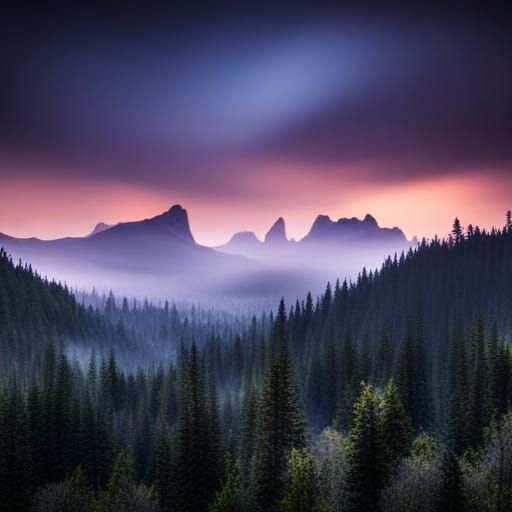 Starry Night Sky Above Forest: Professional Photography