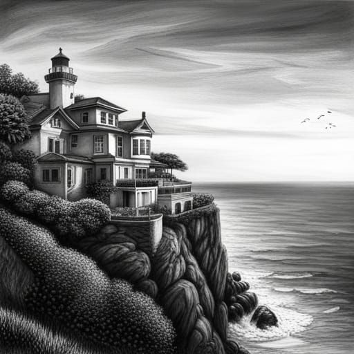 Oceanfront Cliffside Mansion in Charcoal