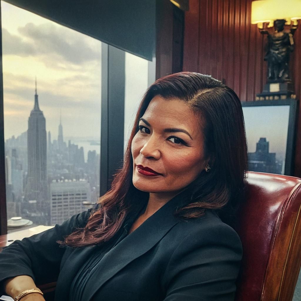 Film Noir Portrait of a Young Businesswoman