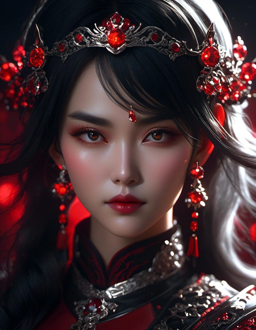 Wuxia Woman Portrait in Gothic Underworld