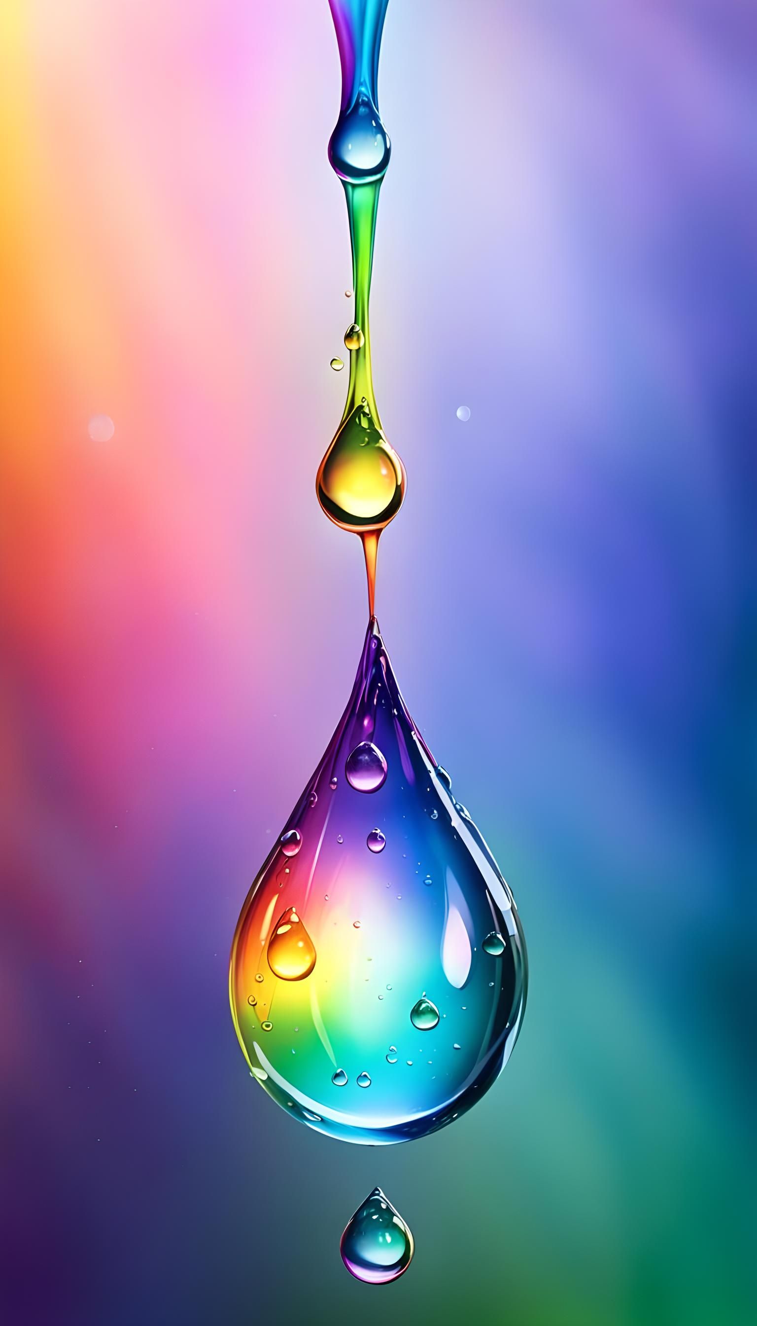 Rainbow Lightning in a Dew Drop: Macro Close-Up