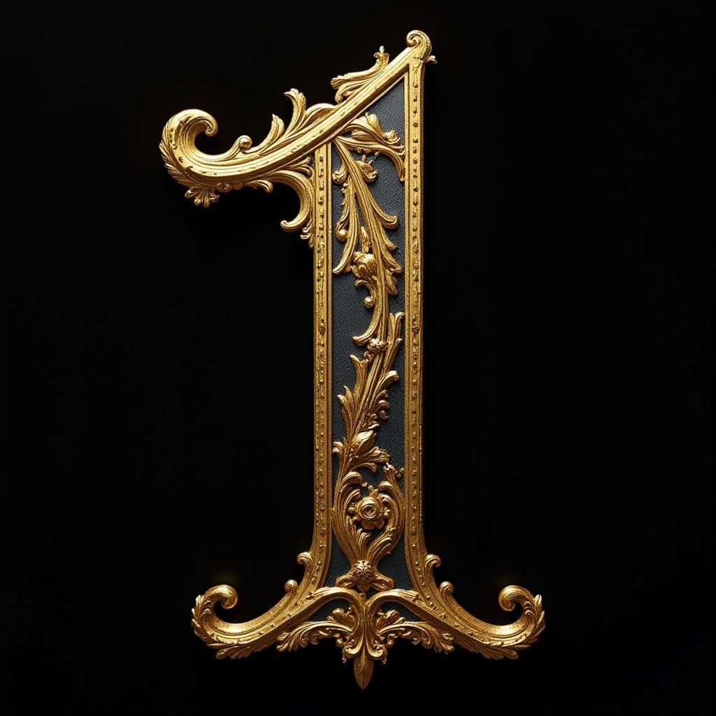 Elegant Gold Number 1 in Midnight Masquerade Style