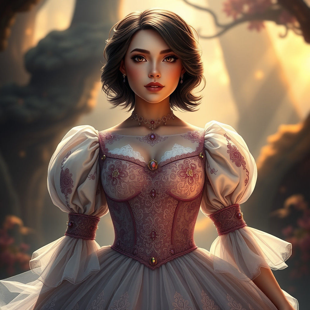Fantasy Princess in Majestic Ball Gown