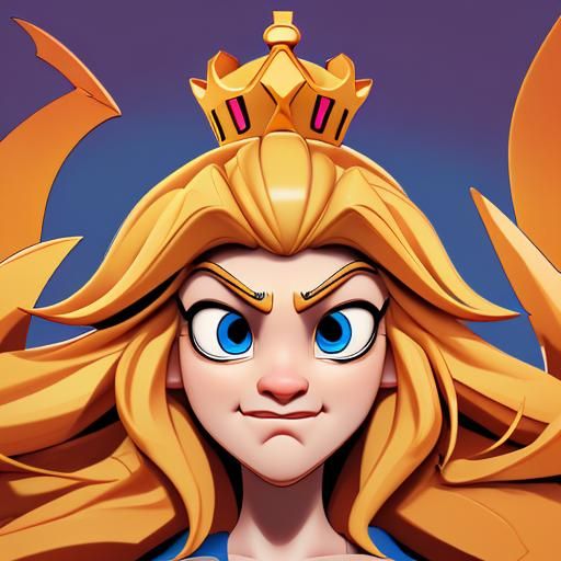 Cartoon Bitcoin Logo Character with Crown