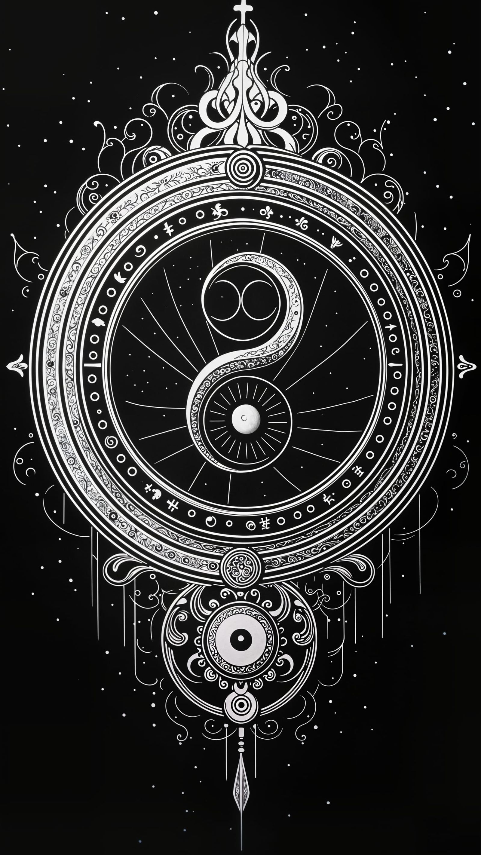 Yin Yang in Cyberpunk Style