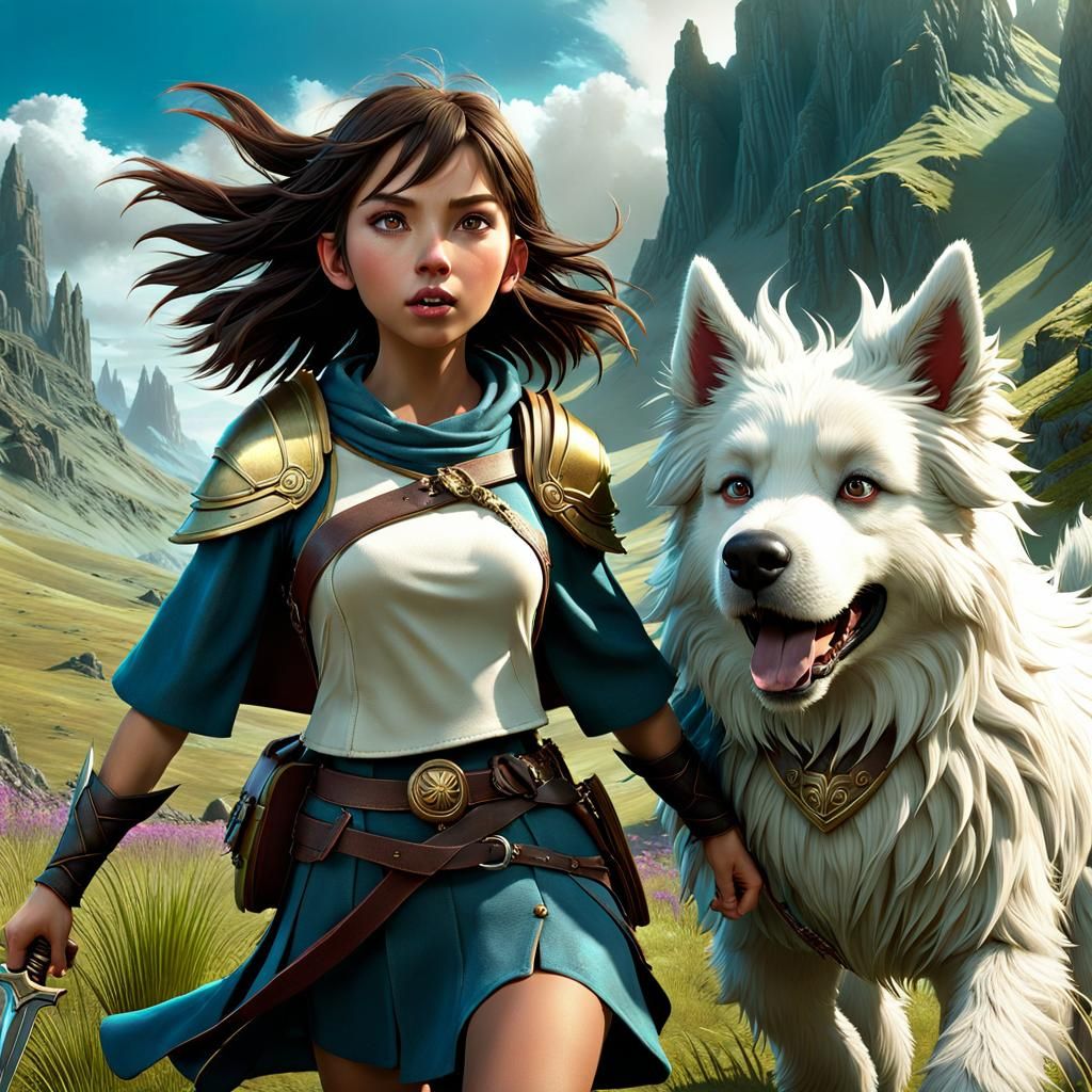 Fantasy Adventure: Girl and Dog Monster Escape