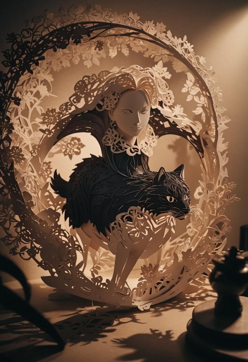 Detailed AI Image of Kirigami Art Form