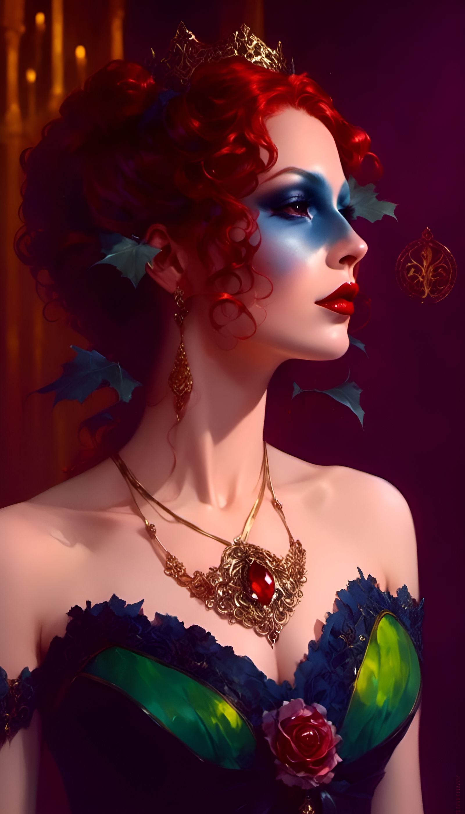 Medieval Vampiress Portrait in Hyperrealistic Style