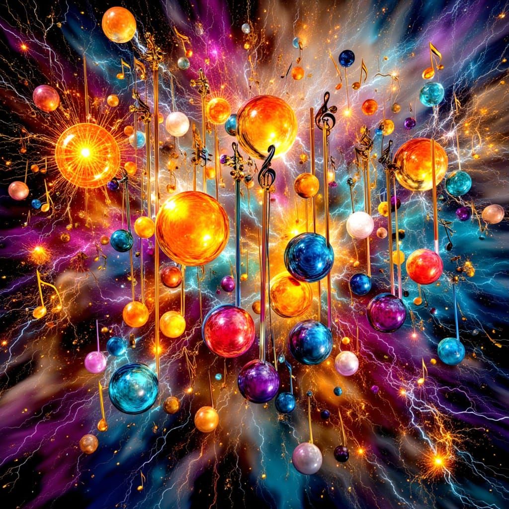 Harmonious Musicians in Vibrant Abstract Dreamscape