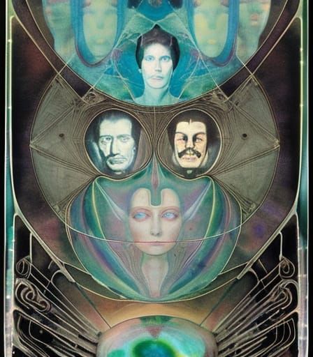 Surreal Abstract Space Scene in Fluid Style