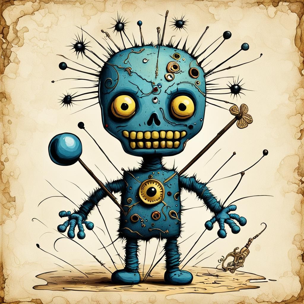 Surreal Cartoon Voodoo Doll, Dali Inspired