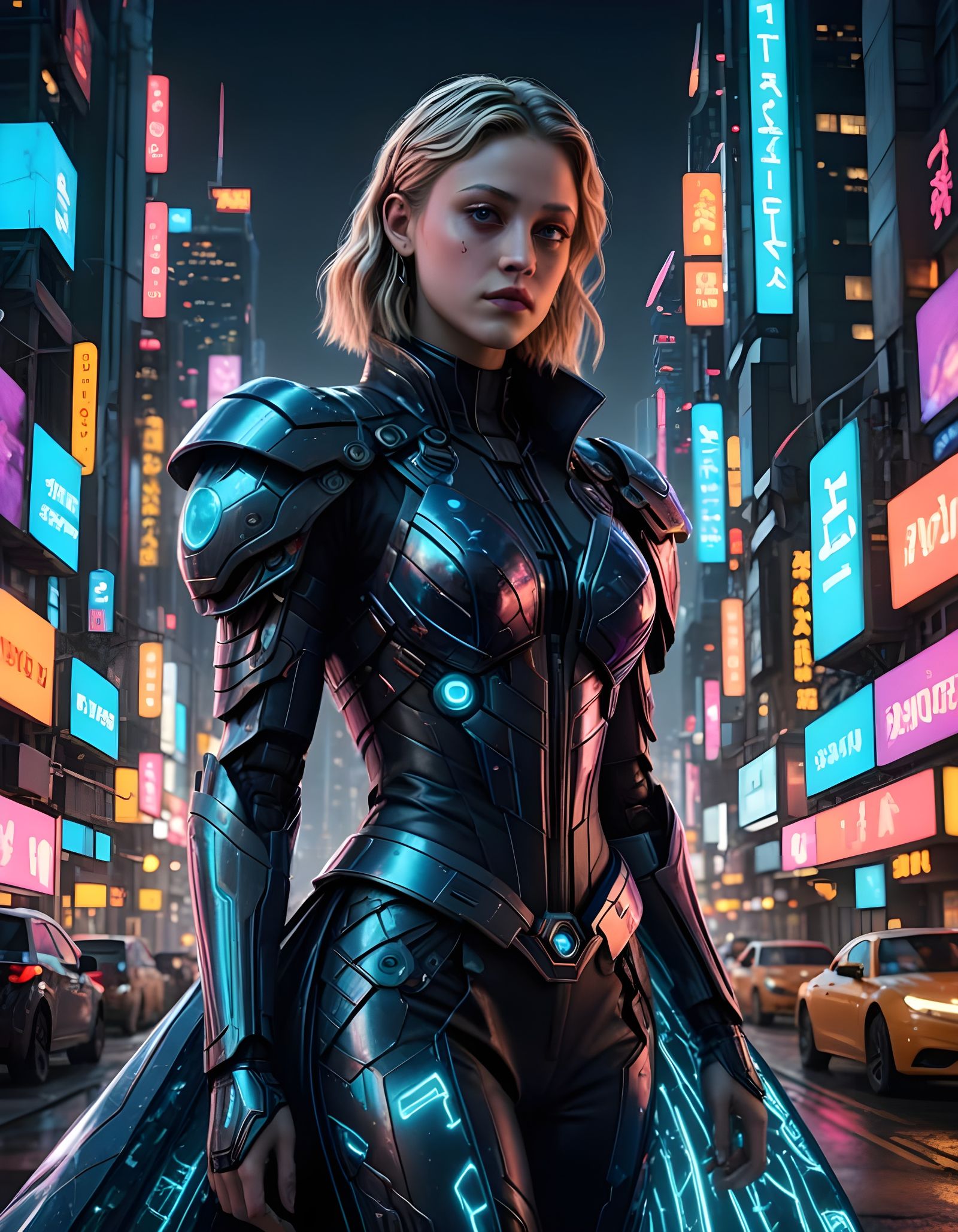 Lili Reinhart as Sci-Fi Geisha in Detailed Anime Style