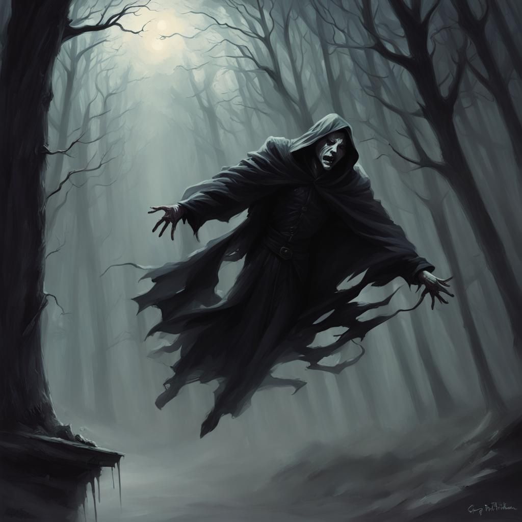 Sinister Dream Fall: A Greg Rutkowski-Inspired Scene