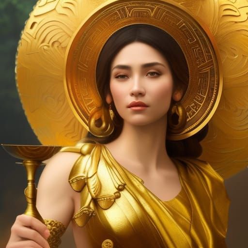 Greek Woman with Vase on Koi Pond