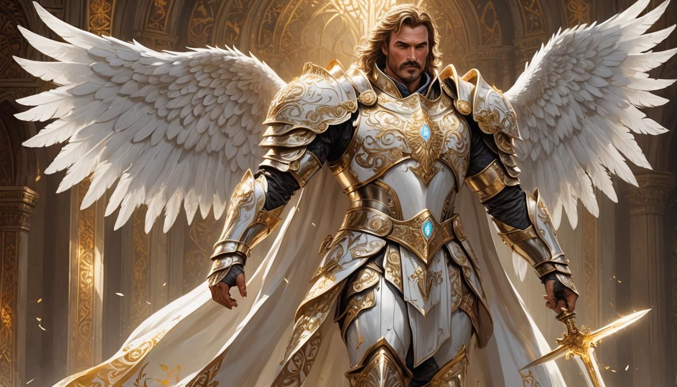 Angelic Paladin Concept Art in D&D Style