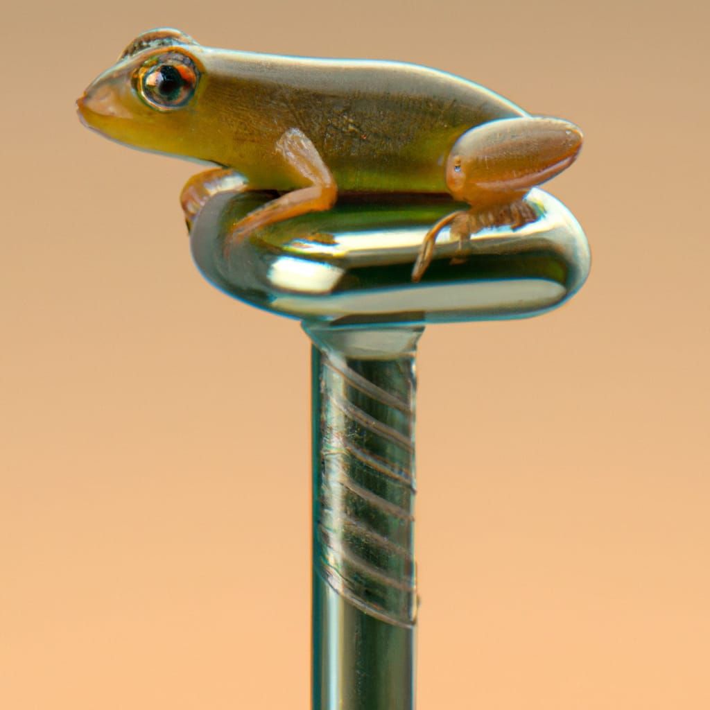 Microscopic Frog on Nail, Hyperrealistic Art