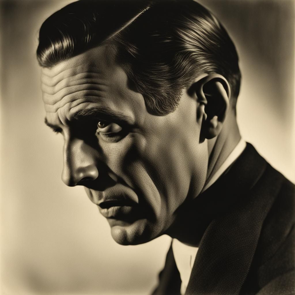 Classic Portrait of 1930s Man in Photographic Style