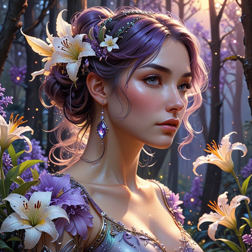 Whimsical Forest Sprite in Pastel Hues