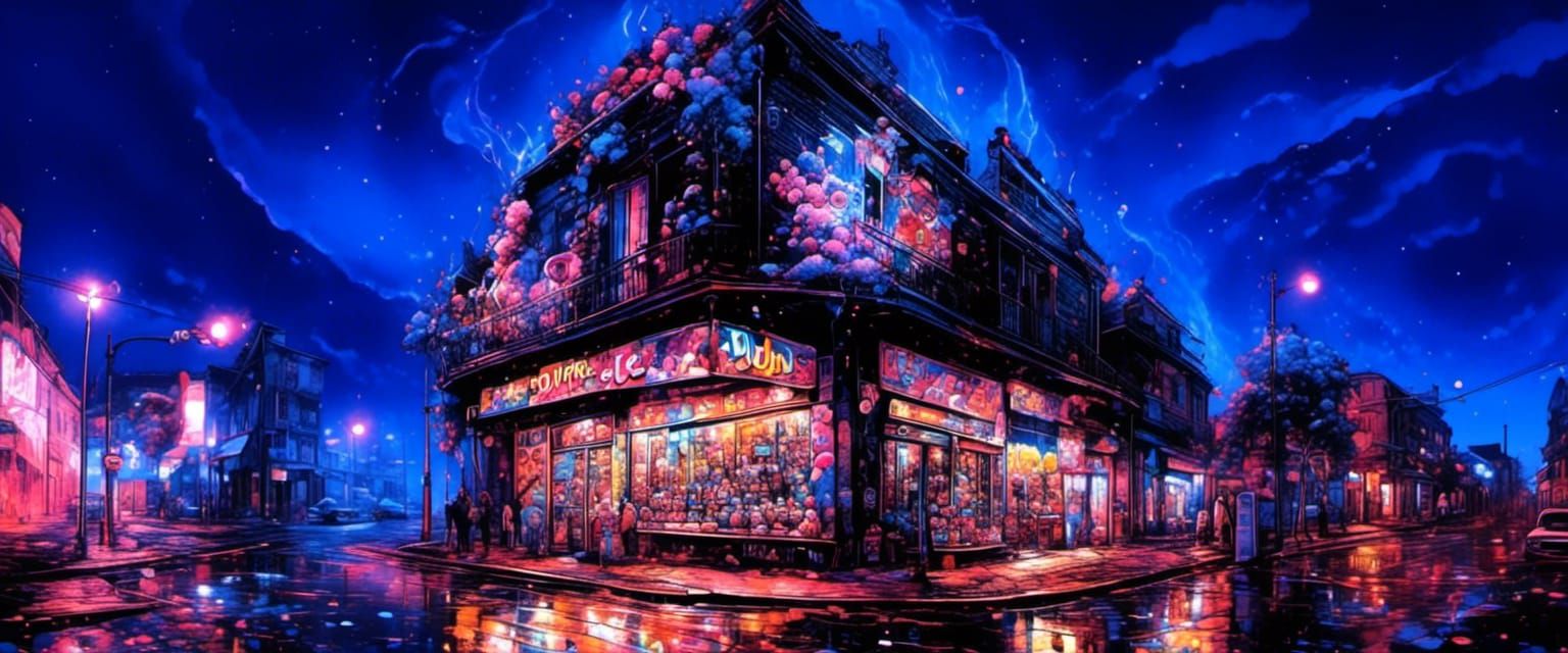 Colorful Ice Cream Shop Graffiti Art