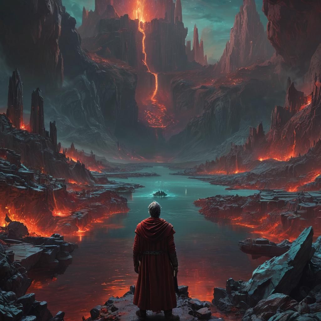 Dante in the Nine Levels of Hell