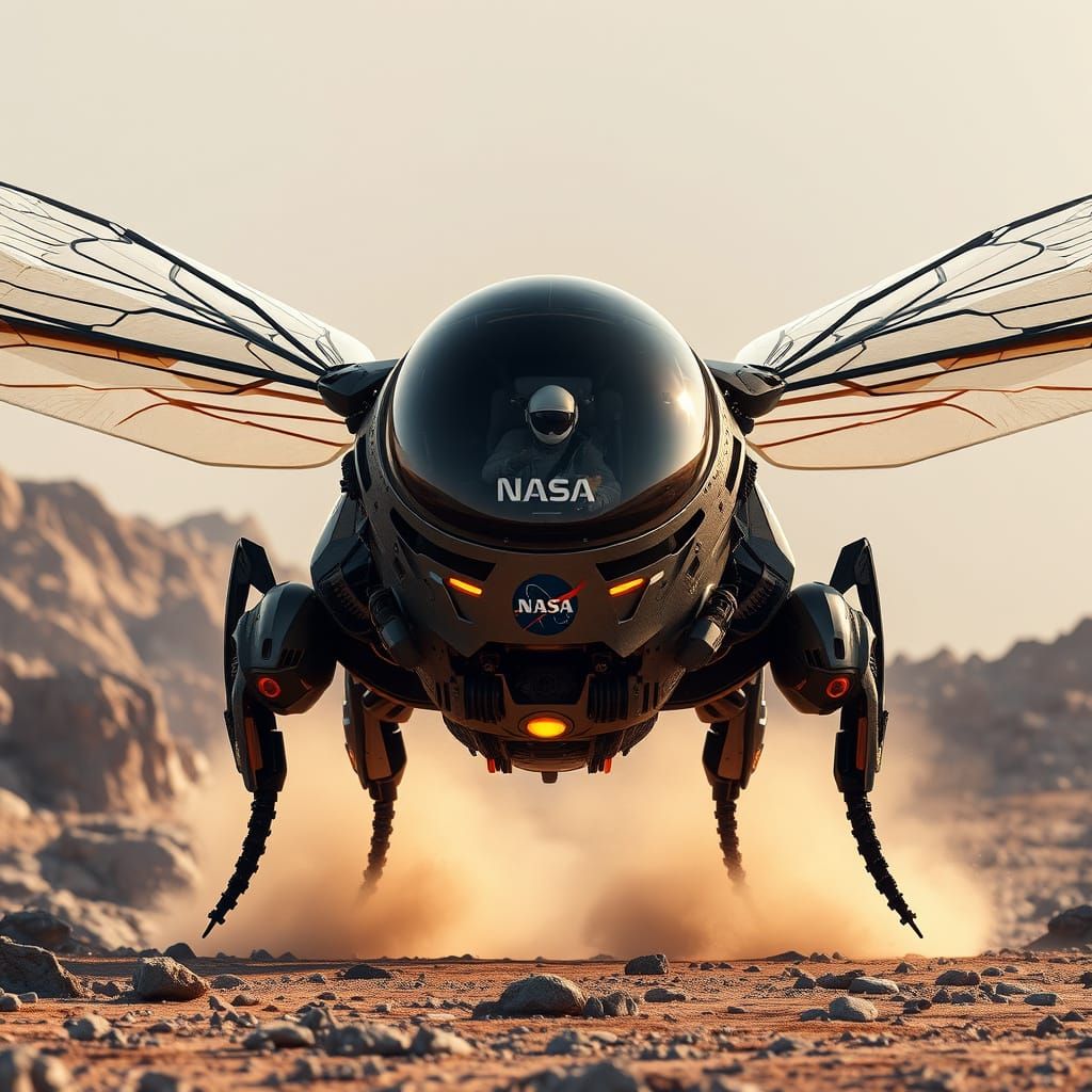 Futuristic NASA Bumblebee Explorer Vehicle on Alien Planet