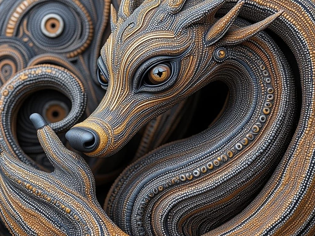 Surreal Seahorse Dragon Mandala with Fractal Patterns