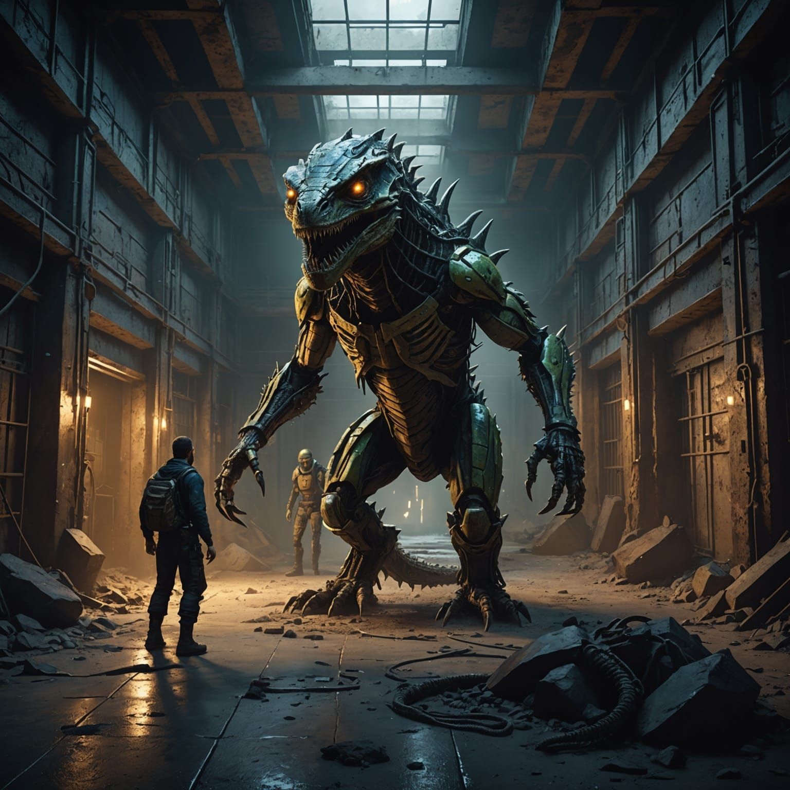 Alien Lizard Robots Drag Teen in Mine Prison