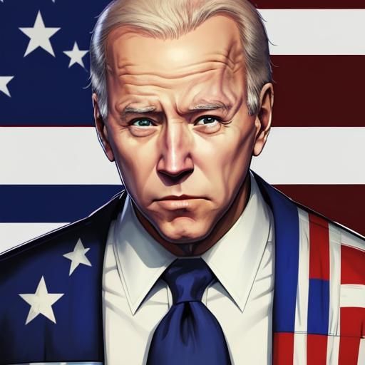 Joe Biden as GTA Character in Anime Style