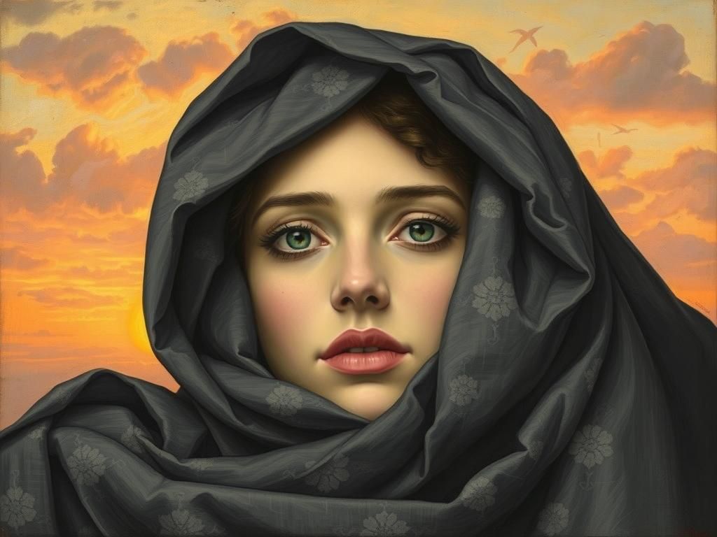 Dreamlike Portrait in Pastel Sunset