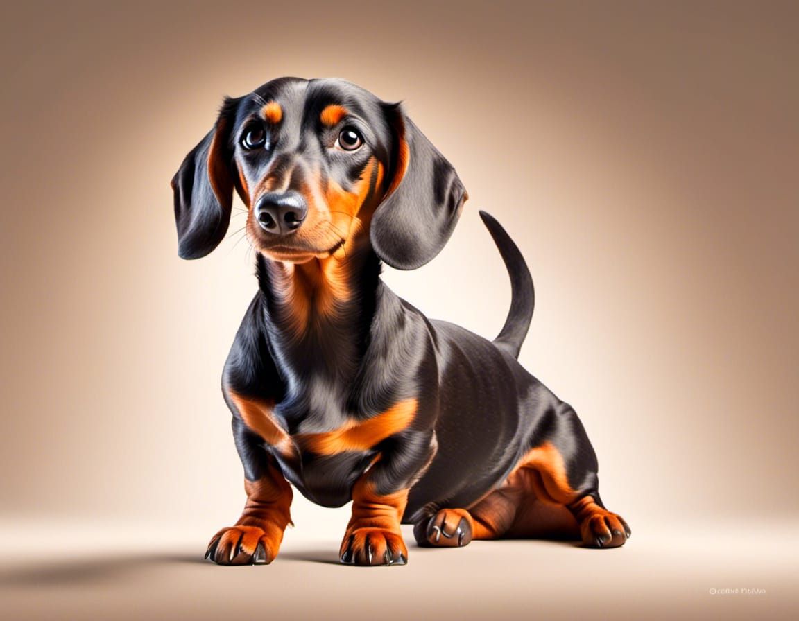 Dachshund Portrait in 3D Digital Art Style
