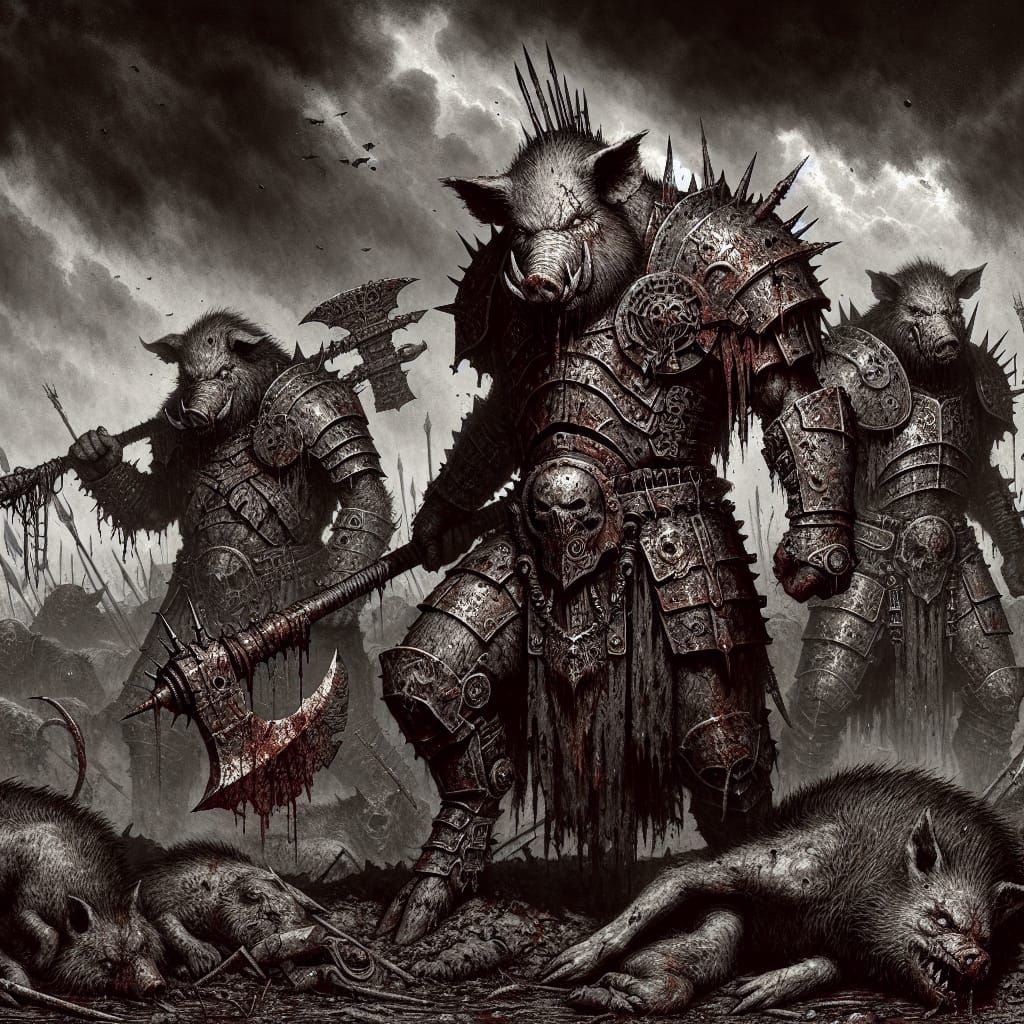Triumphant Pigs in Grimdark Realism