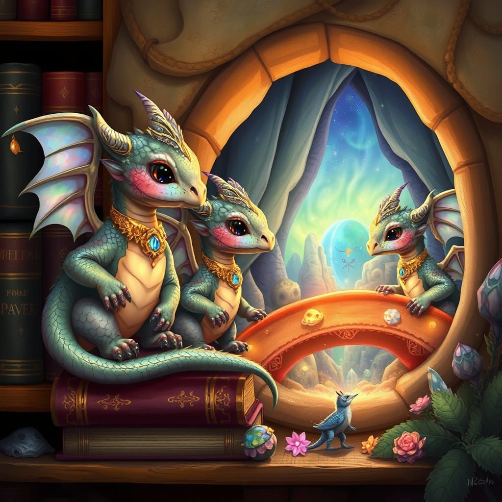 Whimsical Dragons on a Bookshelf, Discovering a Fantastical ...
