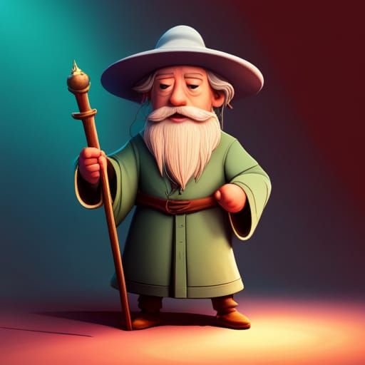 Gandalf as Toddler: Pixar-Style 3D Digital Art