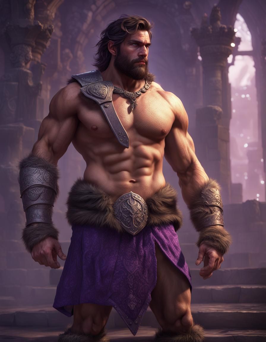 Sensual Barbarian Prince Portrait in Dark Fantasy Style