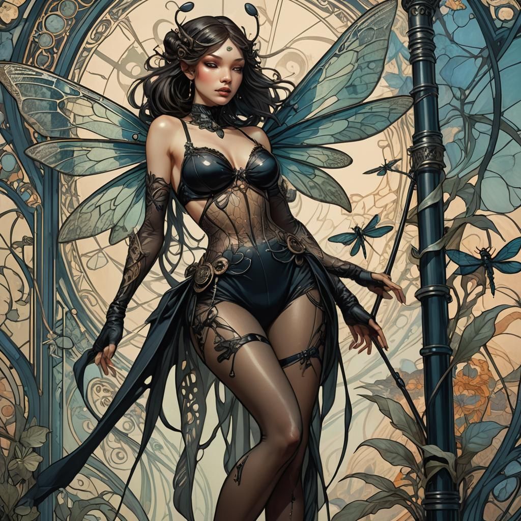 Alien Police Officer in Art Nouveau Style