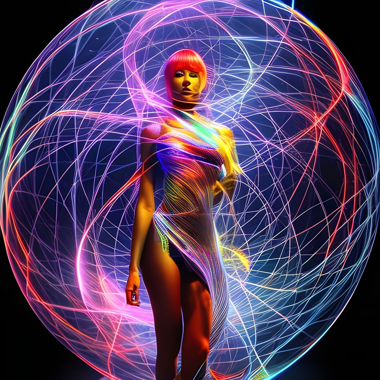 Striking Celtic Dress with Plasma Ribbon Design