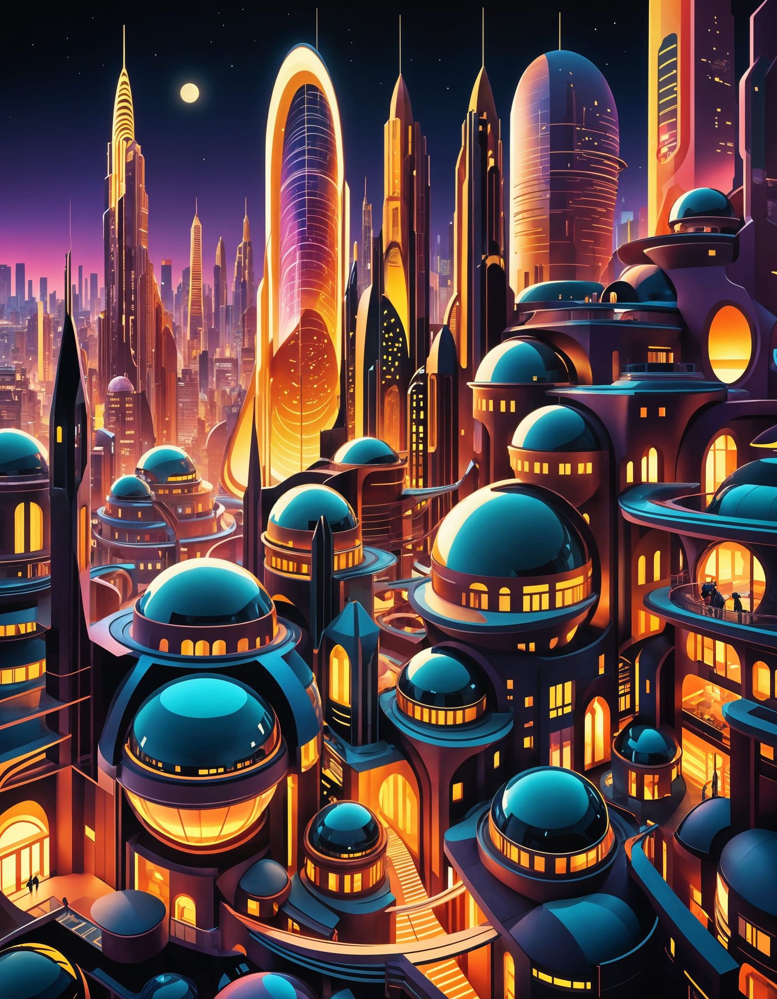 Radiant Retrofuturist Mandelbulb in Cel-Shaded Style