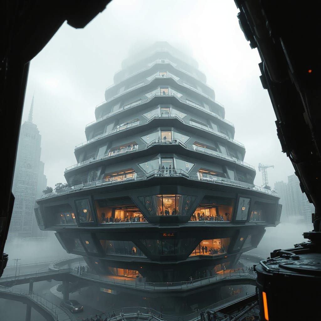 far future cyber city