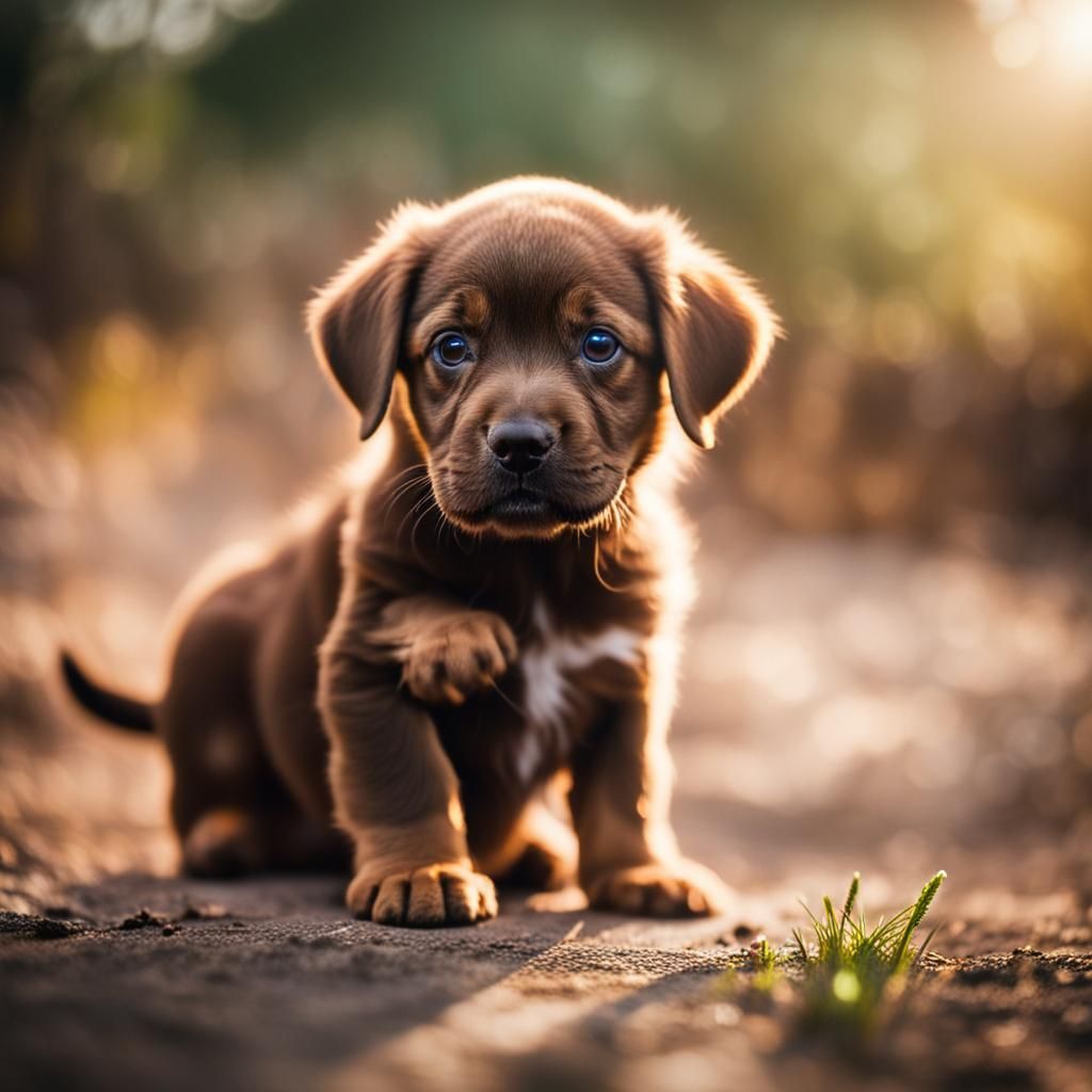 Cute Brown Puppy in Professional Photography Style