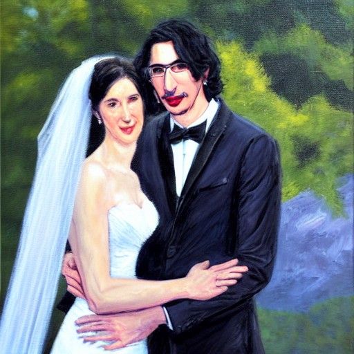 Adam Driver and John Oliver Wedding Painting